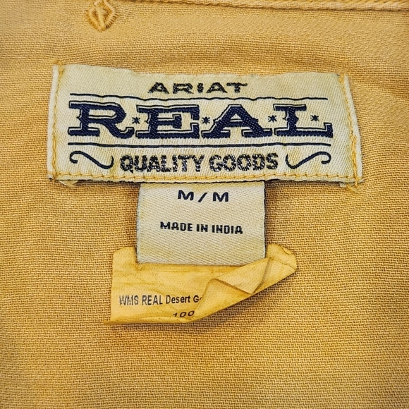 ARIAT REAL QUALITY GOODS SNAP BUTTON LONG SLEEVE EMBROIDERED SHIRT SIZE MEDIUM - Picture 4 of 6